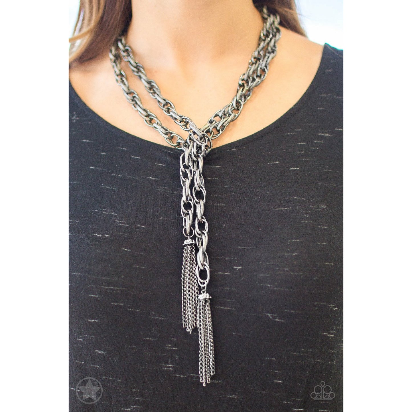 SCARFed for Attention - Gunmetal necklace (Jewelry)