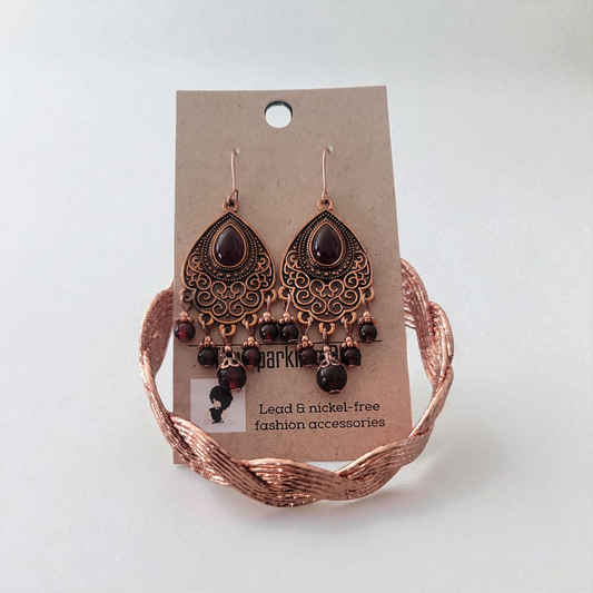 Cran-copper bracelet & earring set (Jewelry Sets)