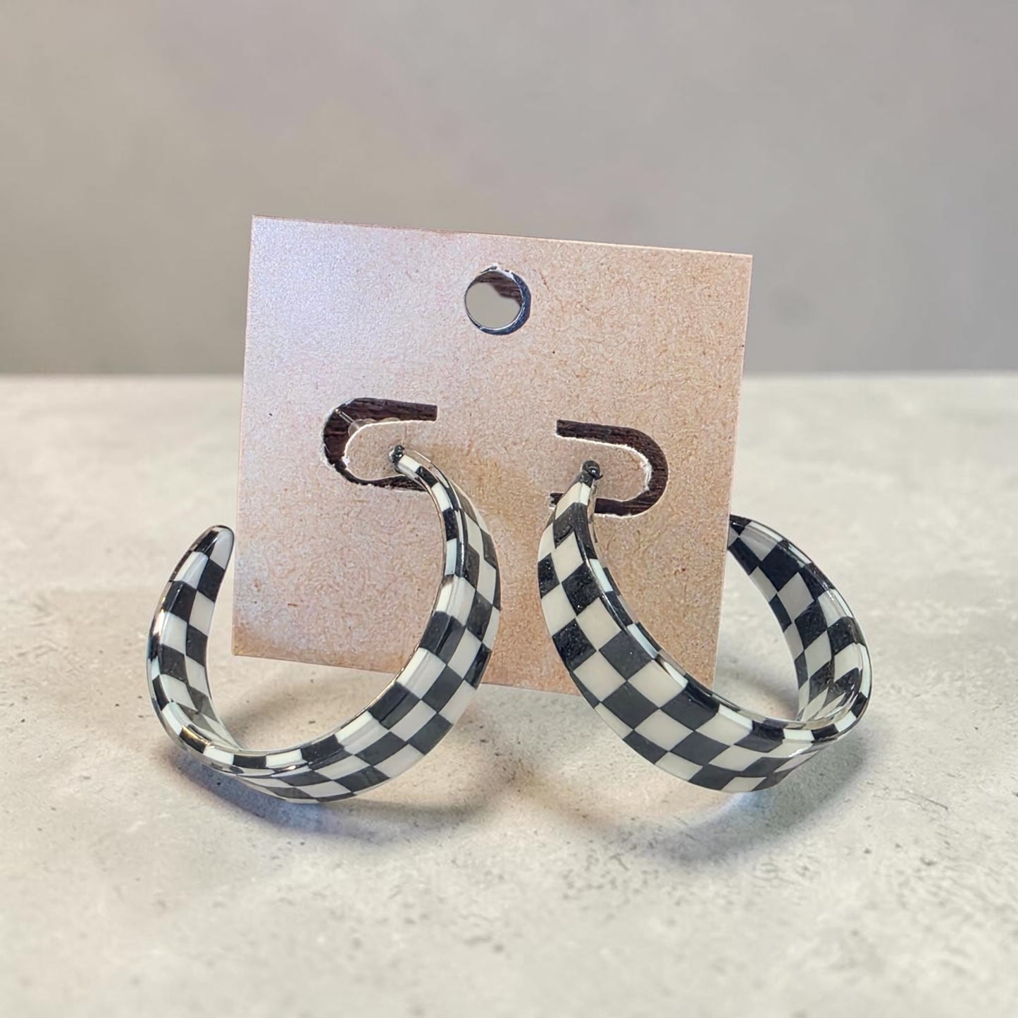 Checkered flag earrings