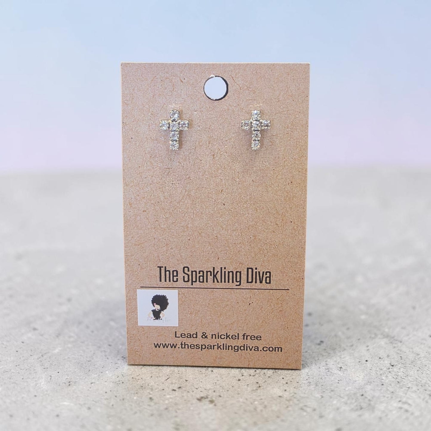 Radiant cross earrings