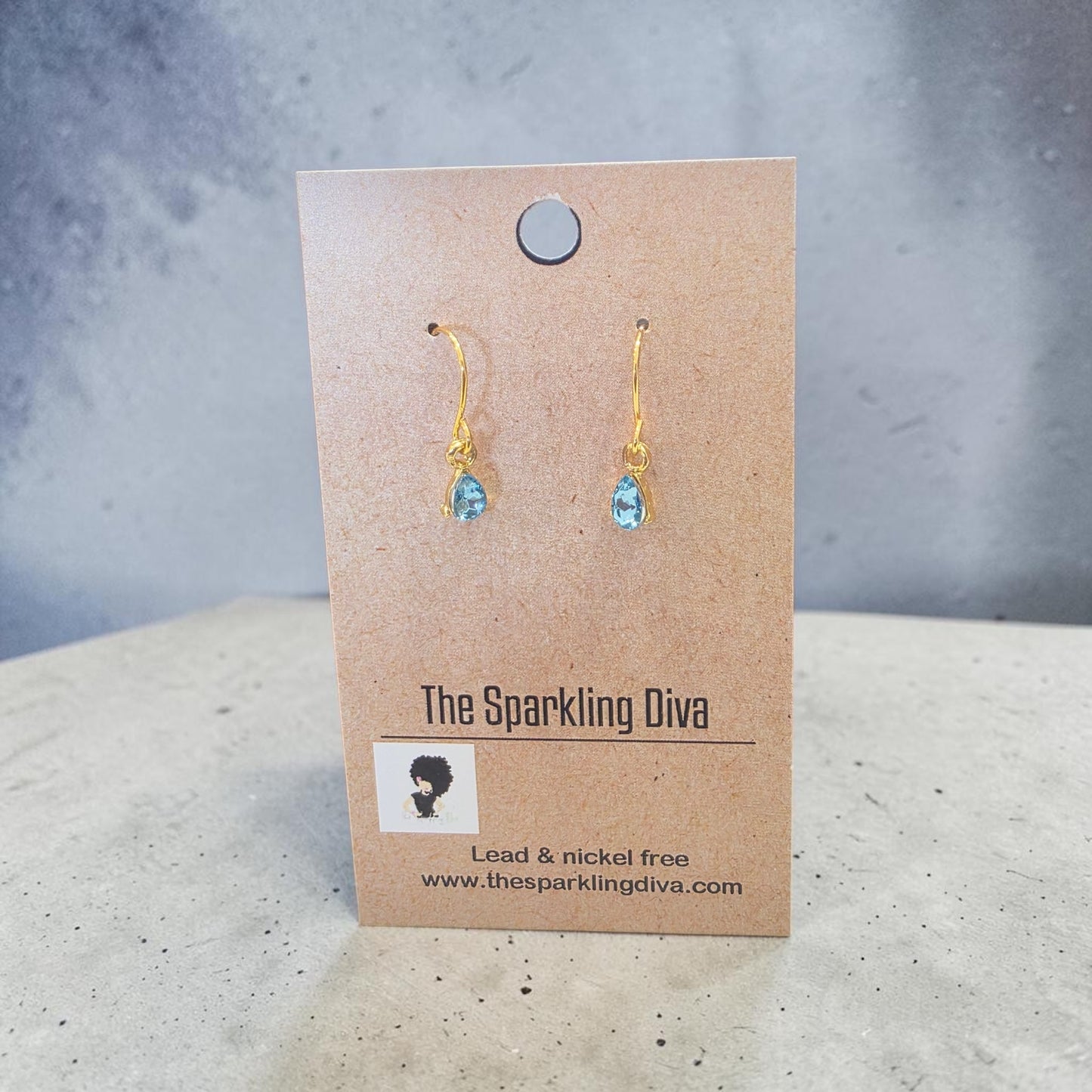 Rhinestone tear earrings