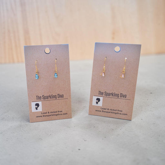 Rhinestone tear earrings