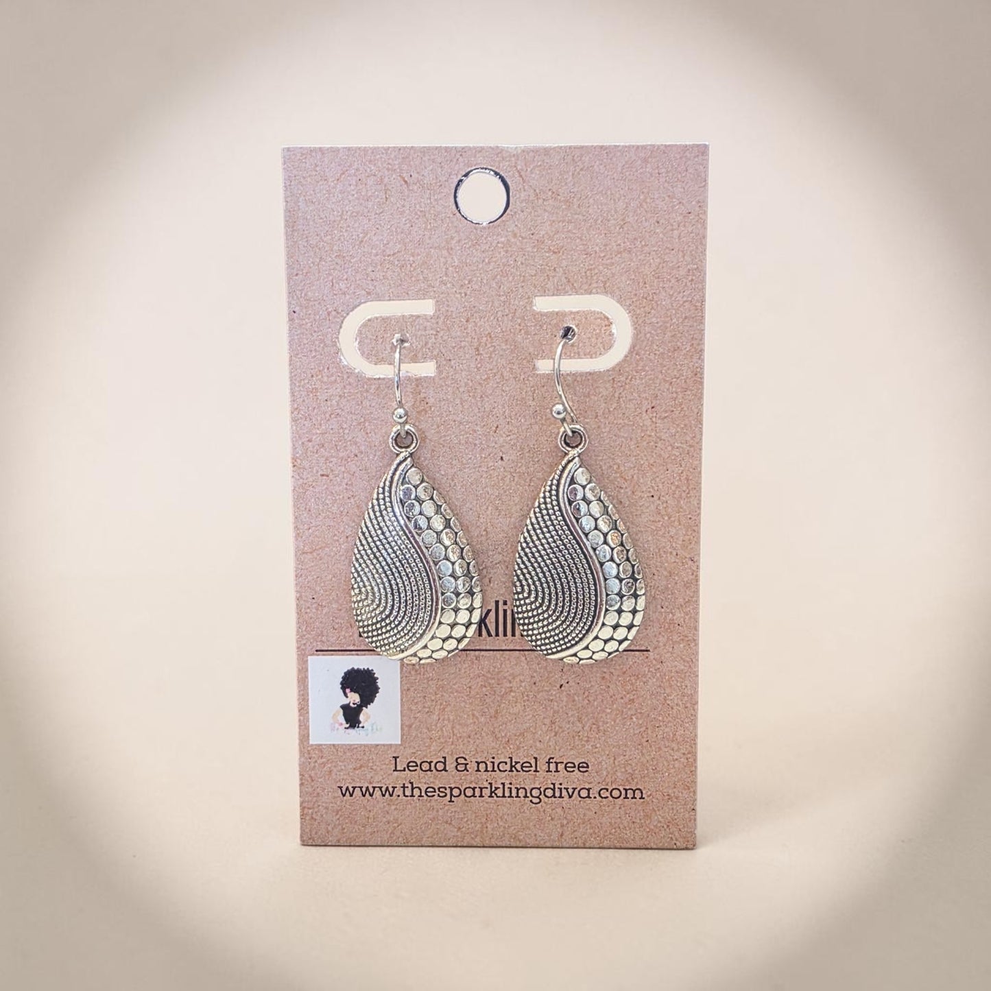 Textured teardrop earrings