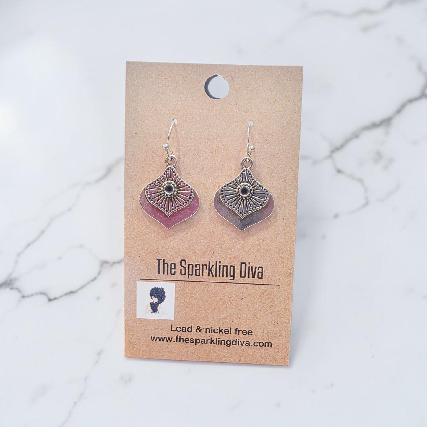 Silver ornaments earrings
