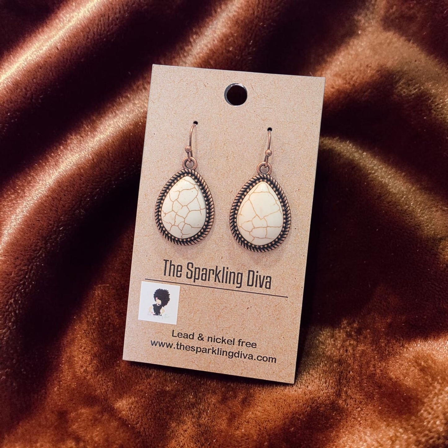 Stoned cooper earrings