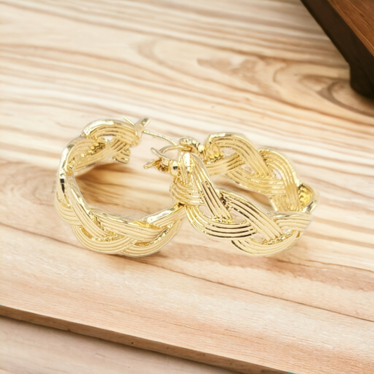 Braided golden earrings (earrings)