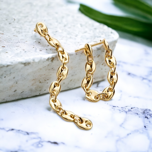 Chain linked earrings (earrings)