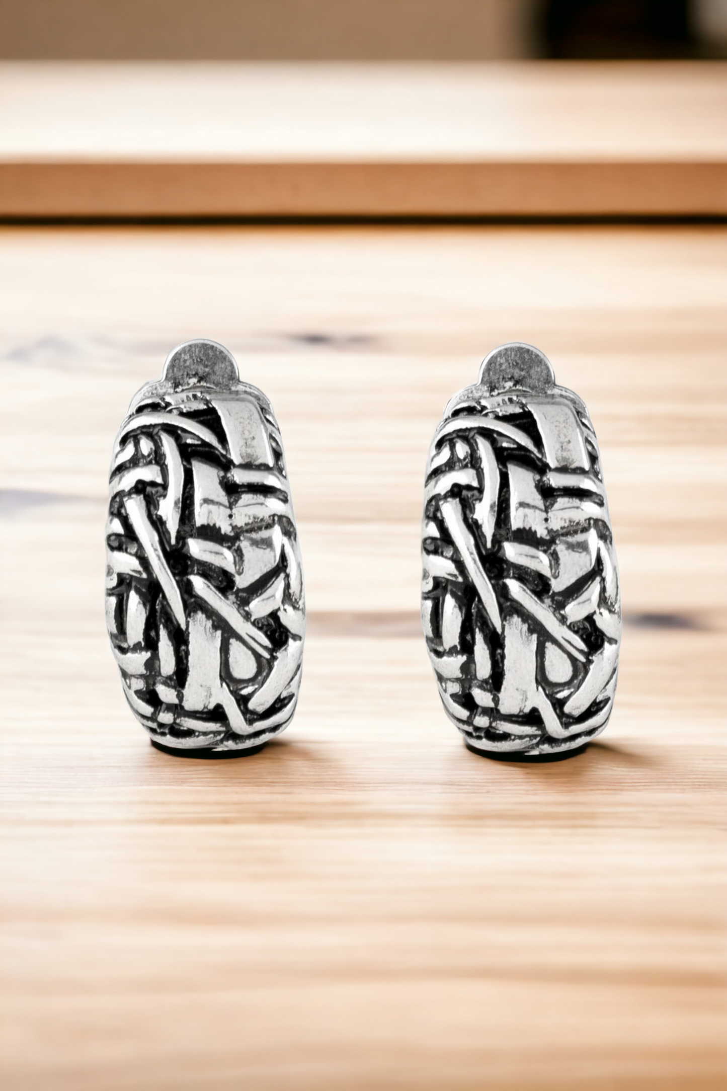 Couture Collision - Silver clip-on earrings
