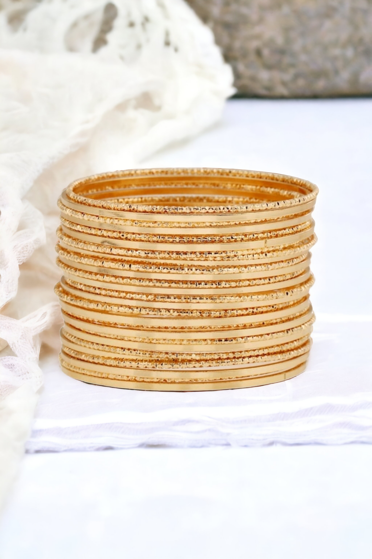 Golden haystacks bangle set