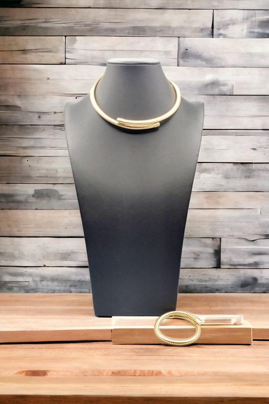 Golden choker set (jewelry sets)