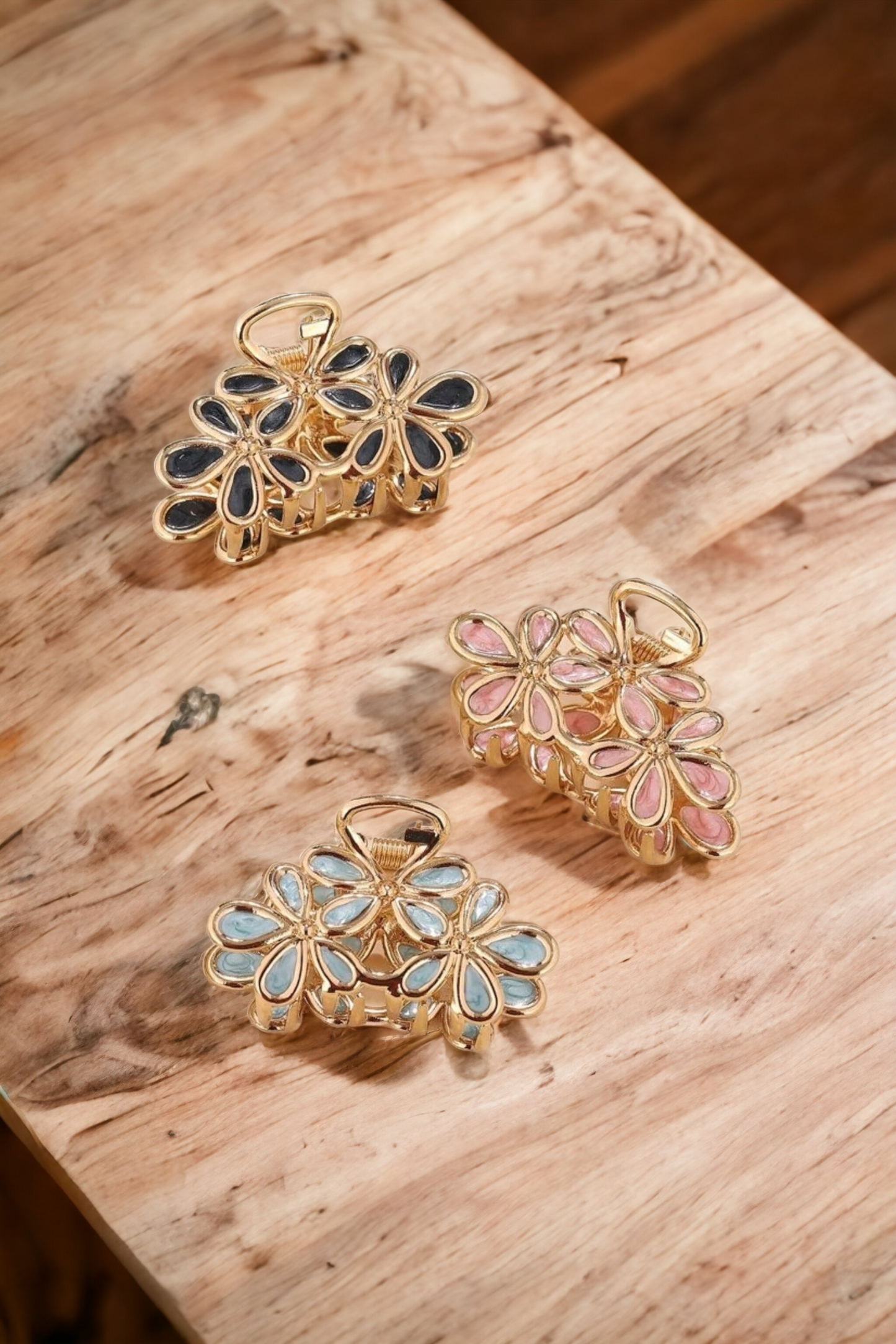 Flower hair claw clips