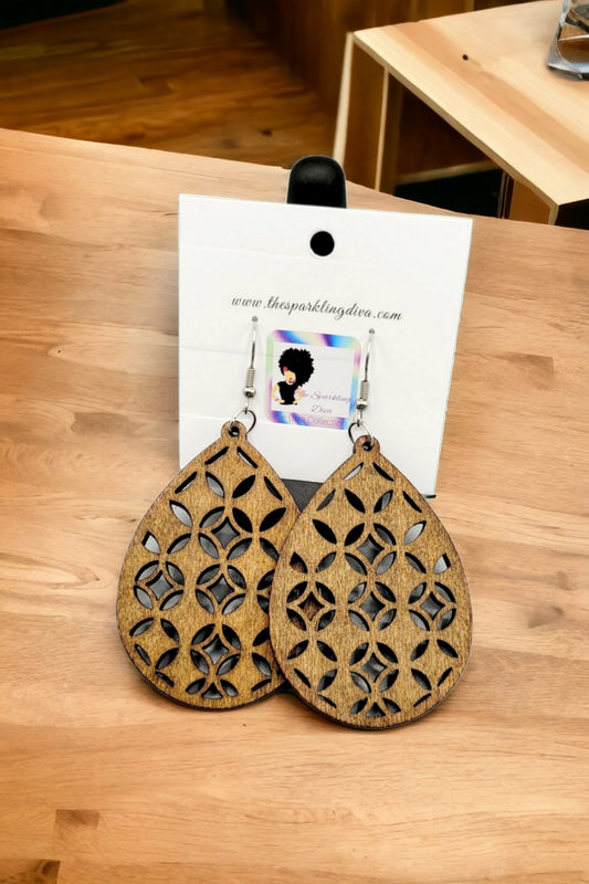 contemporary wood earrings (Jewelry)