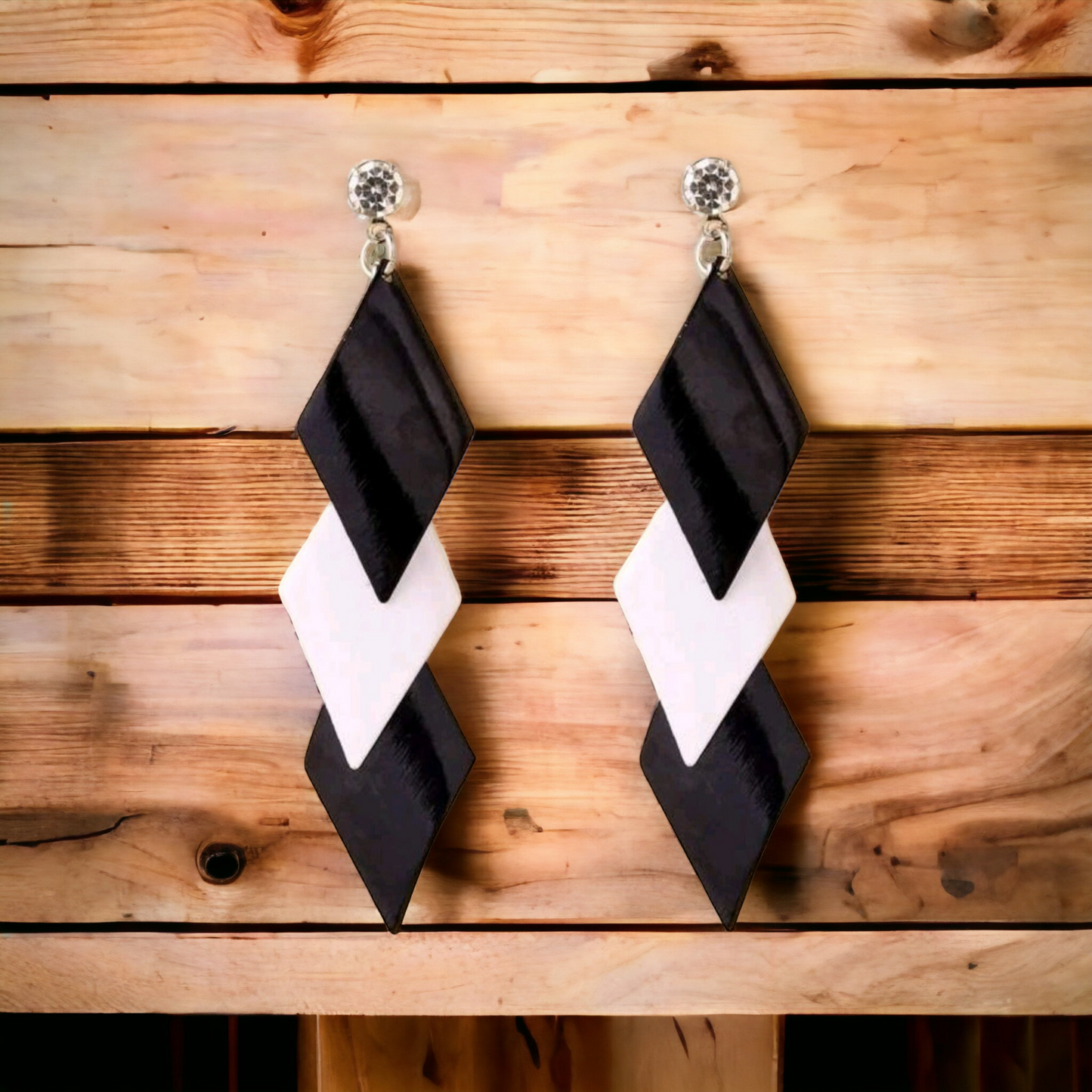 Ebony and ivory earrings