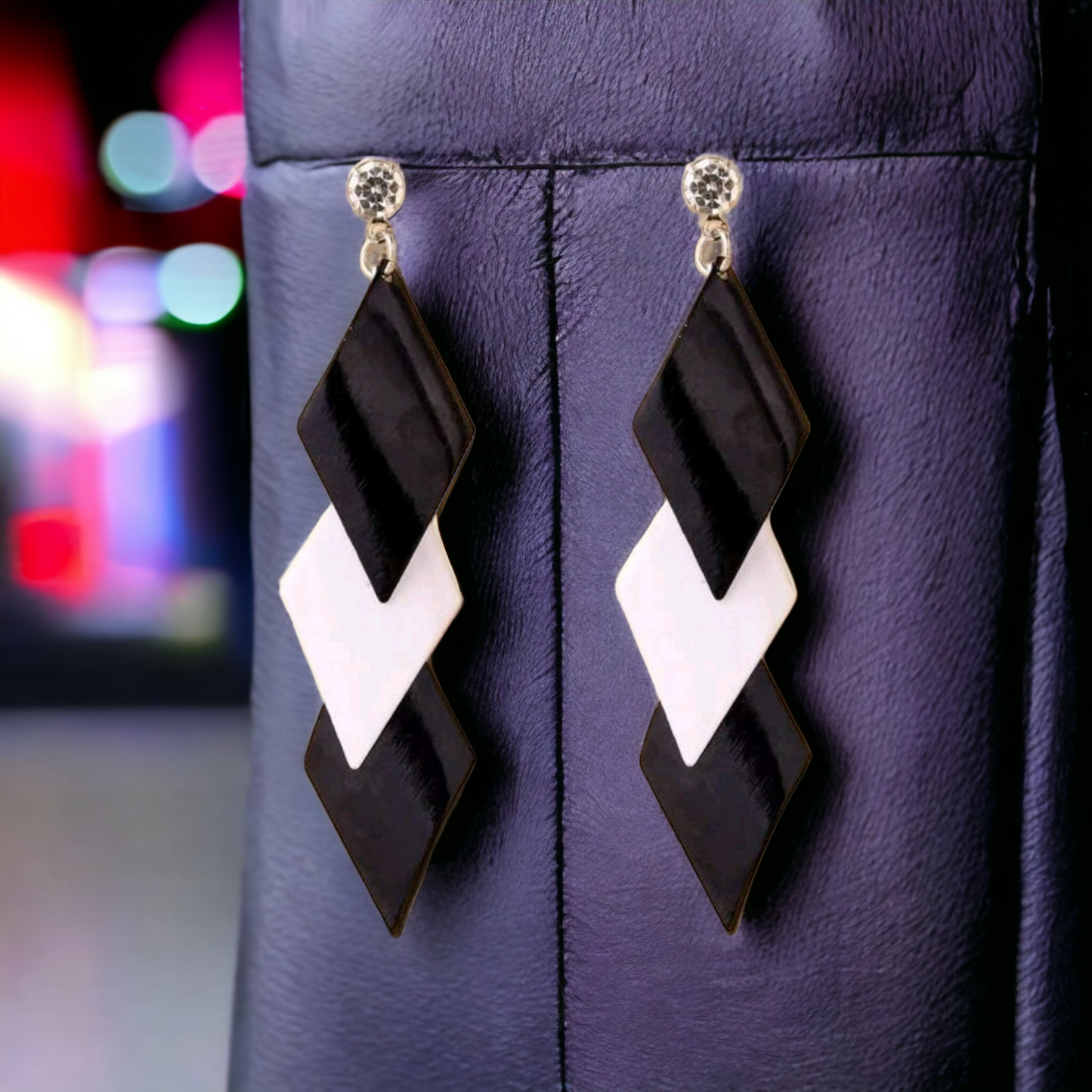 Ebony and ivory earrings