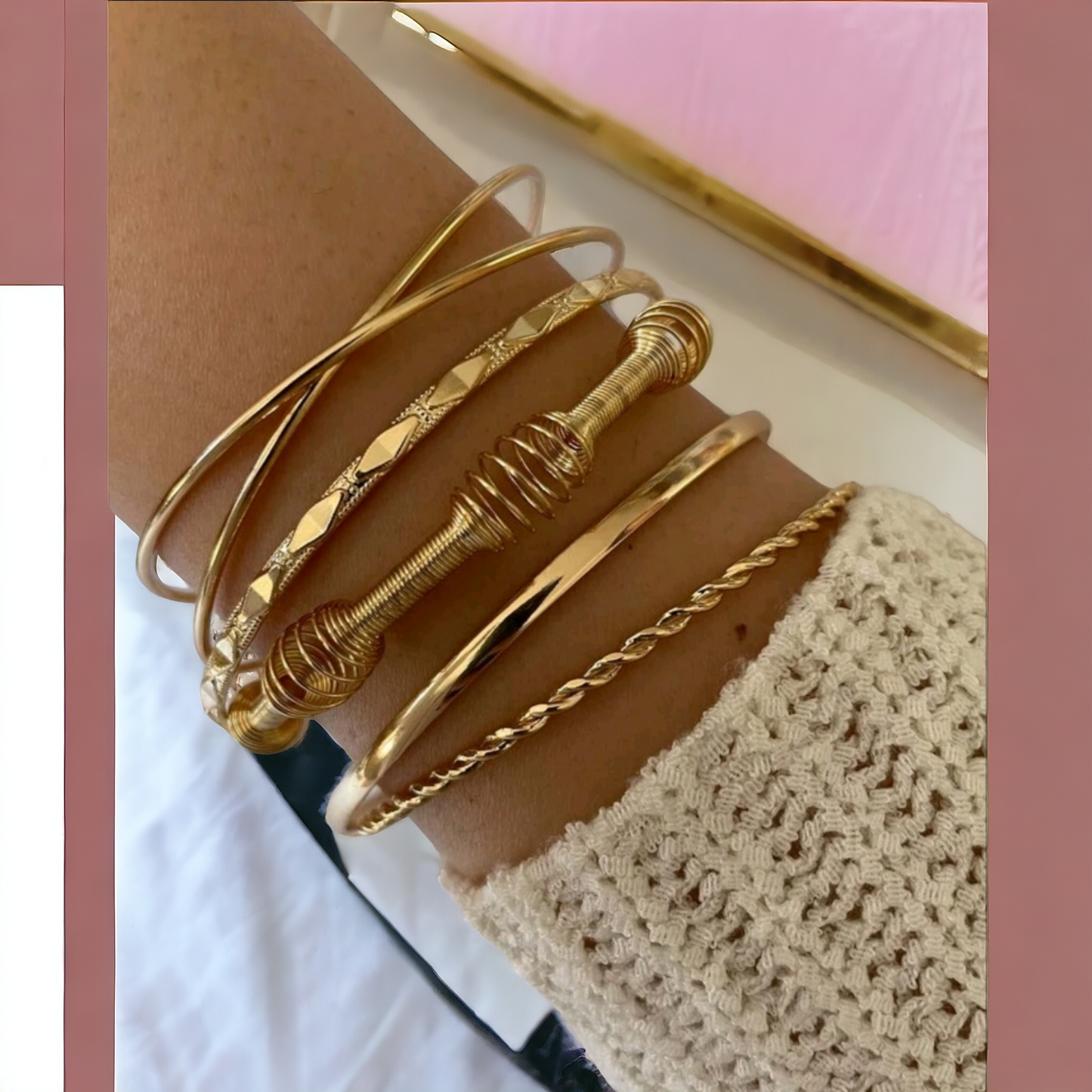 Shockwaves bangle bracelet set