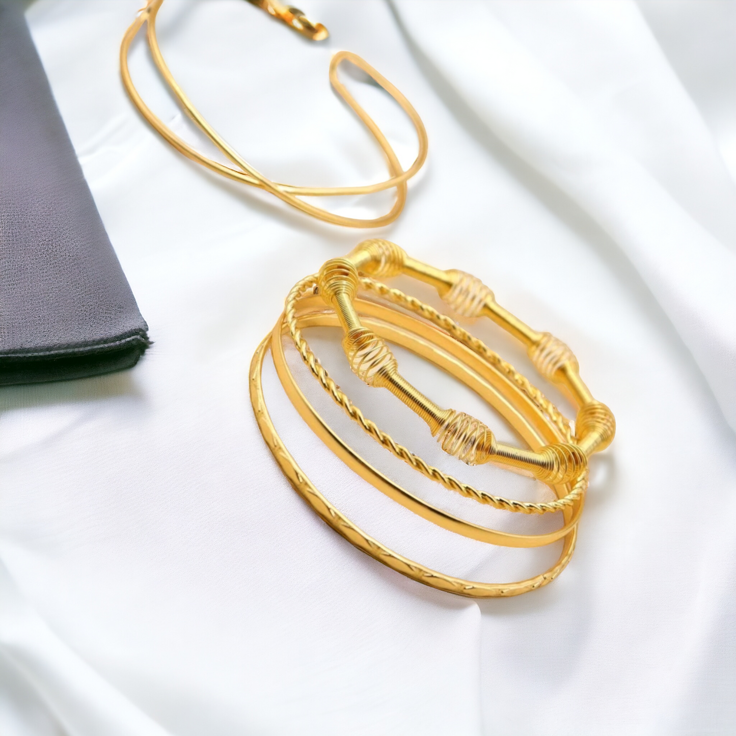 Shockwaves bangle bracelet set