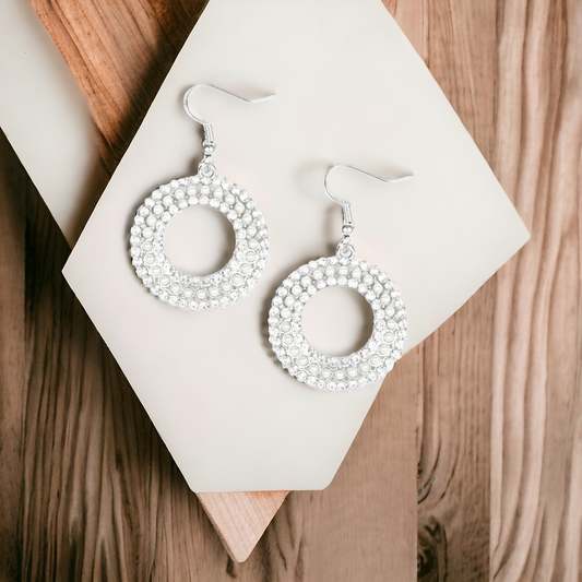 Sparkle Splurge - White earrings (Jewelry)