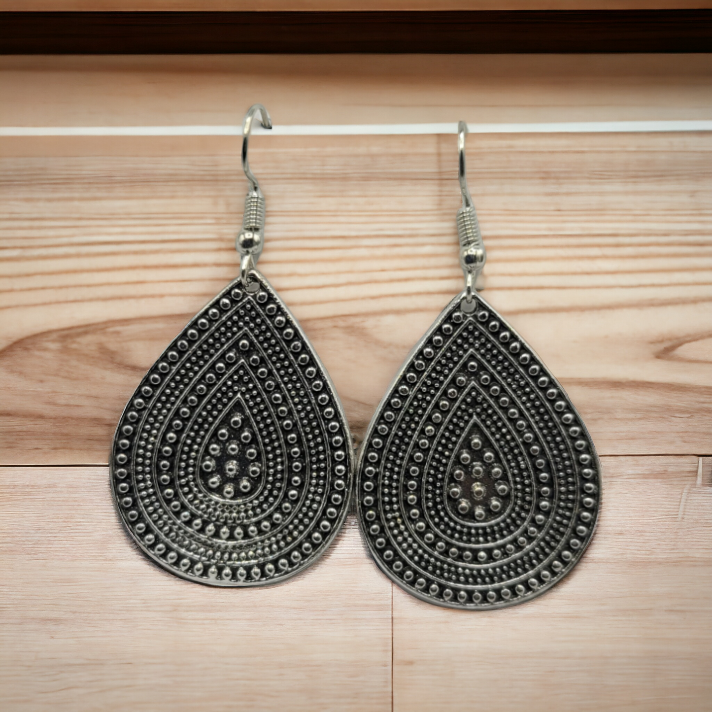 Loomed teardrop earrings