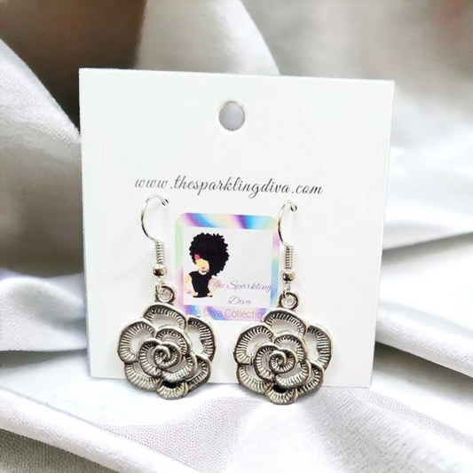 Roses are silver earrings (Earrings)
