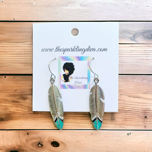 Silver dipped feather earrings (Jewelry)