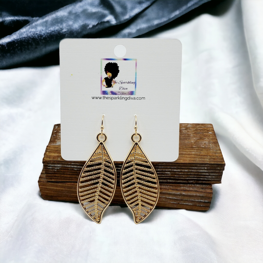 Gold leafing earrings (Jewelry)