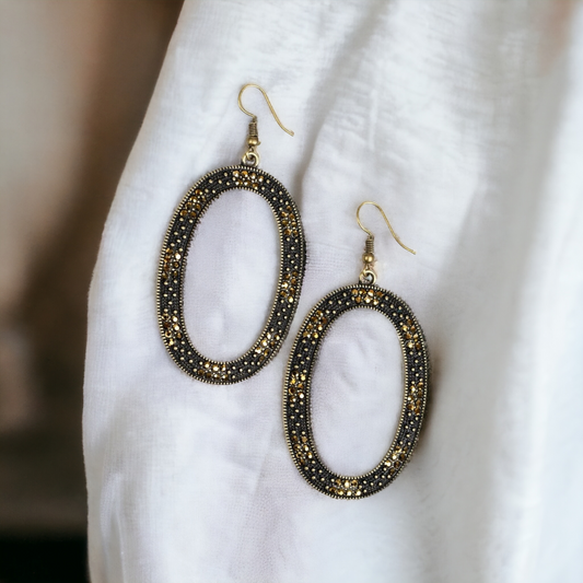 Rhinestone Rebel - Brass earrings (Jewelry)