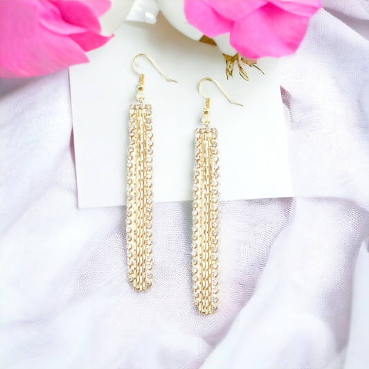 Starlit Tassels - Gold earrings (Jewelry)