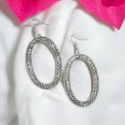Rhinestone Rebel - Silver earrings (Jewelry)
