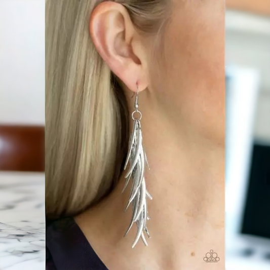 Tasseled Talons silver earrings (Earrings)