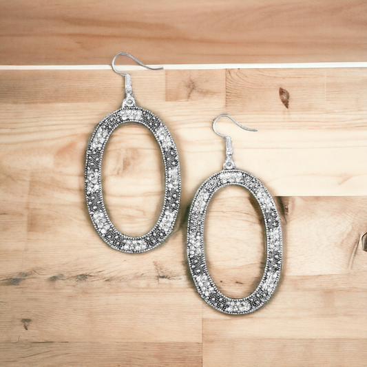 Rhinestone Rebel - White earrings (Jewelry)