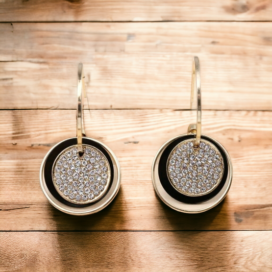 Rhinstone penny earrings (Earrings)