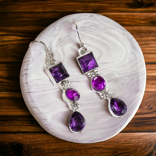 Purple rain dance earrings (Earrings)