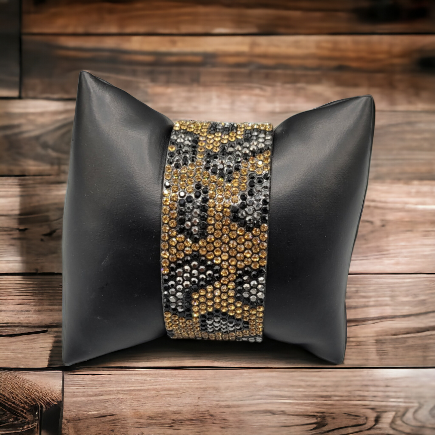 Rhinestoned leopard bracelet