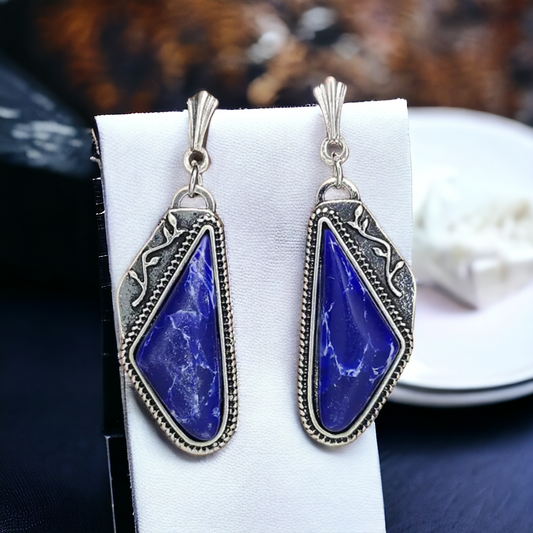 Blue marbled earrings (earrings)