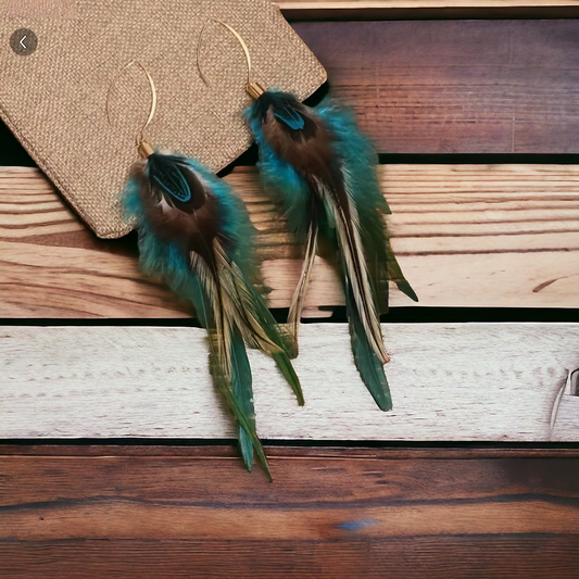 Birds of a feather teal earrings (earrings)