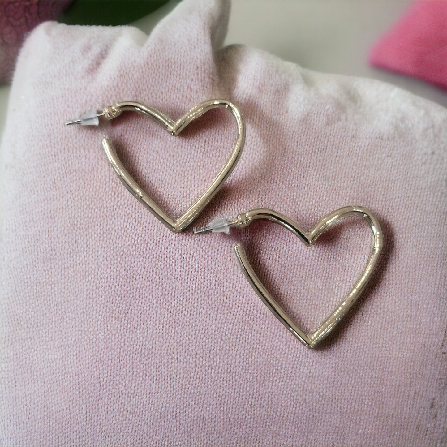 Heart hoop earrings