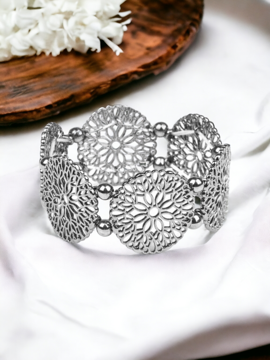 A Good MANDALA Is Hard To Find silver bracelet
