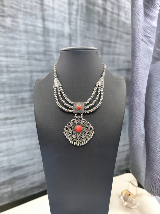 Round them up red necklace (Necklaces)