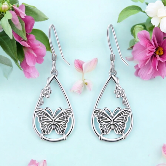 Butterfly teardrop earrings (Earrings)