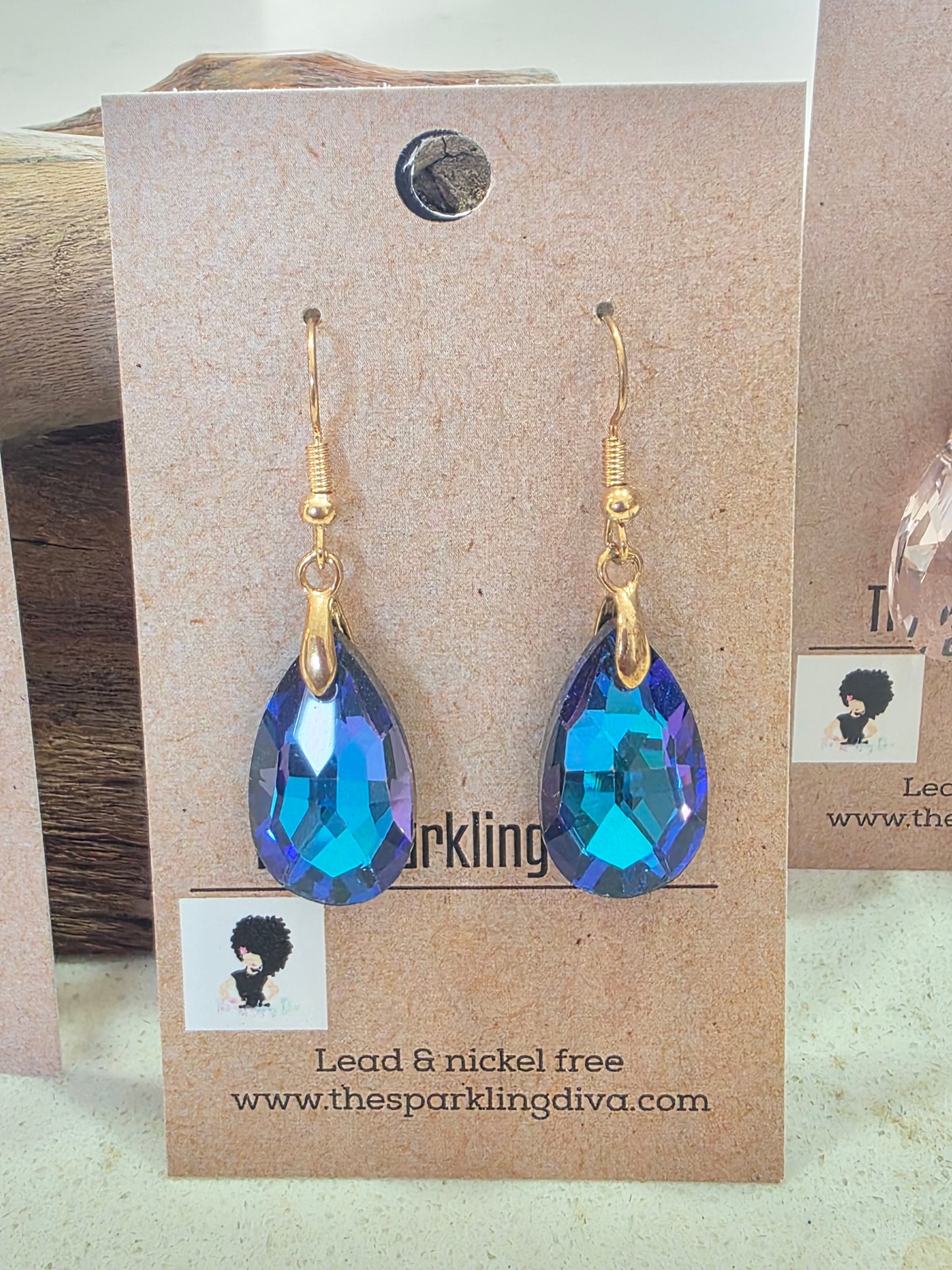 Iridescent tear drop earrings