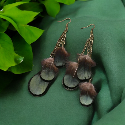Cottonwood feather earrings (earrings)