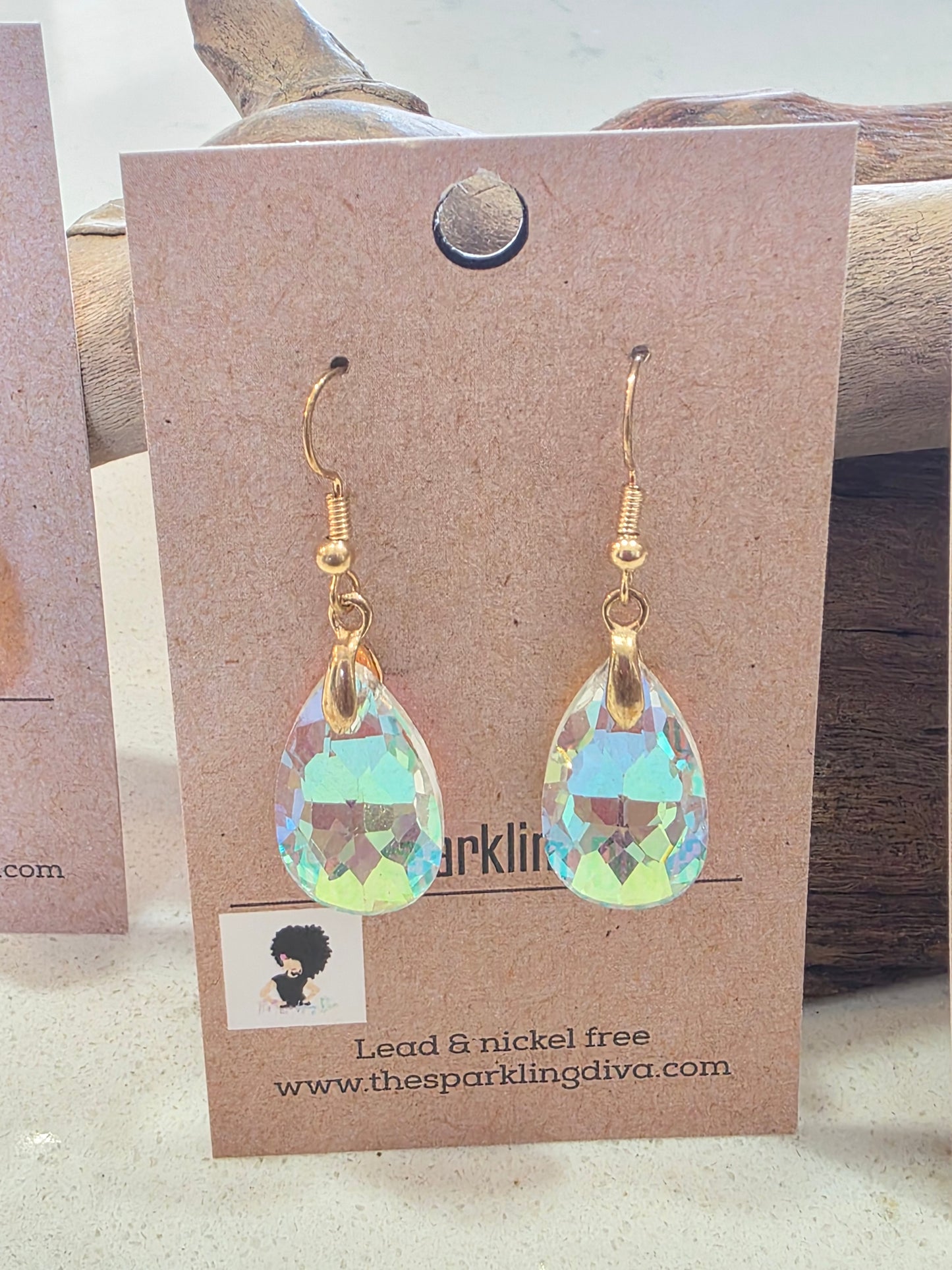 Iridescent tear drop earrings