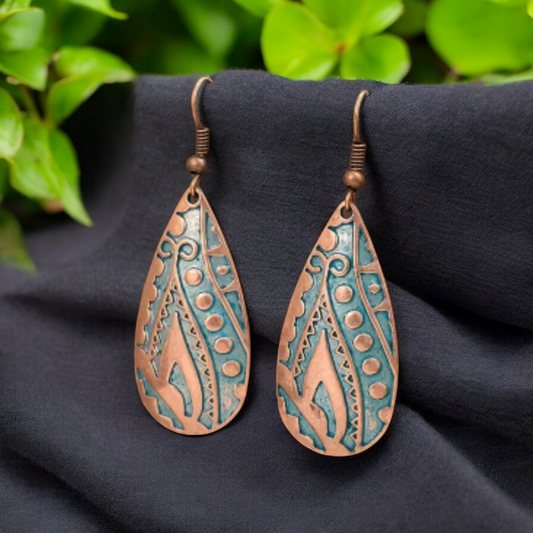 Boho chic copper earrings (earrings)
