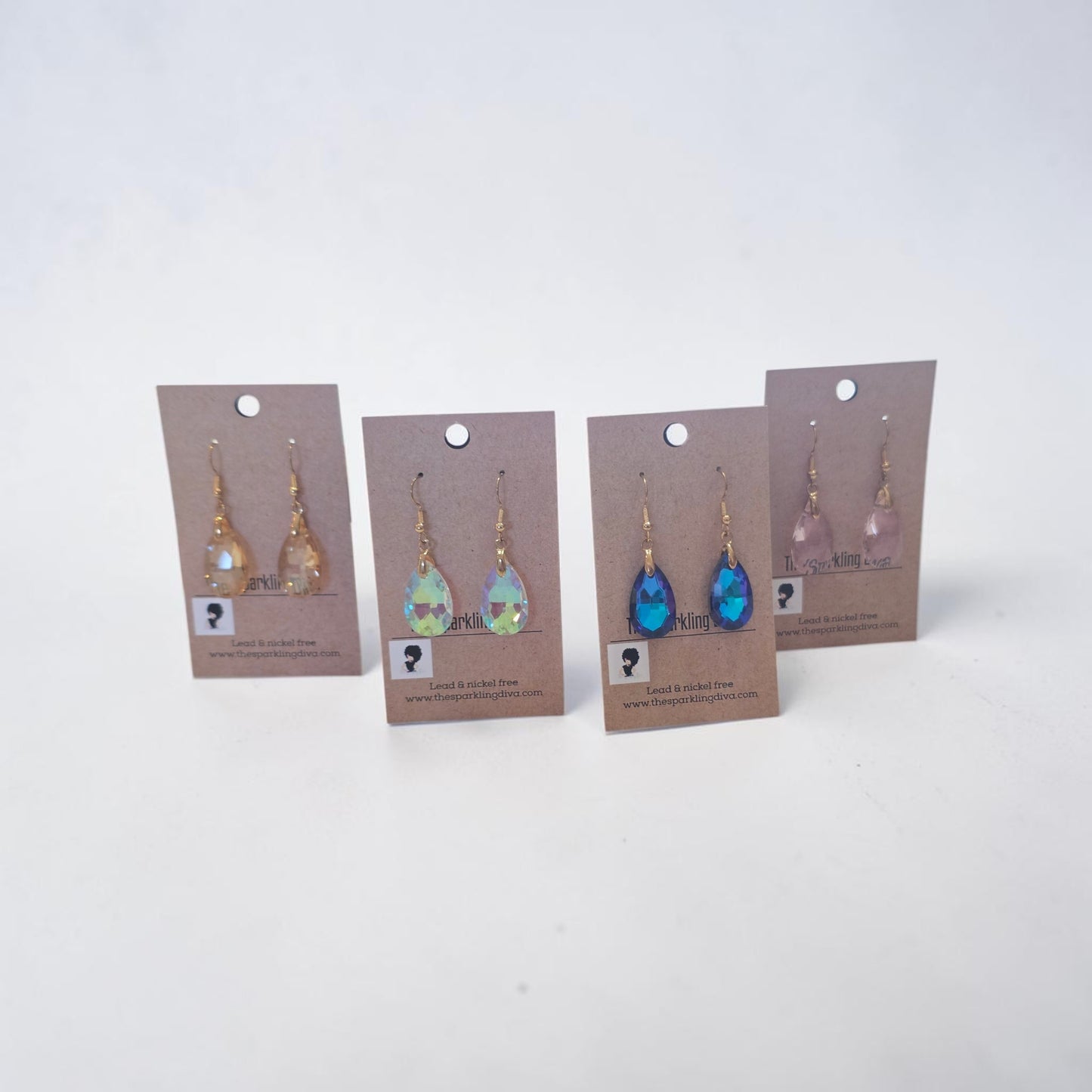 Iridescent tear drop earrings