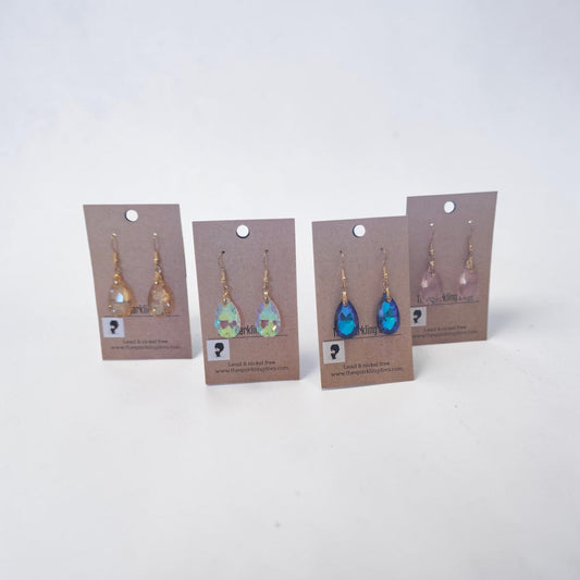 Iridescent tear drop earrings