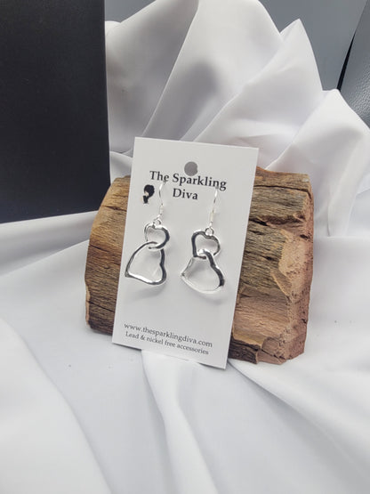 Double heartbeat earrings