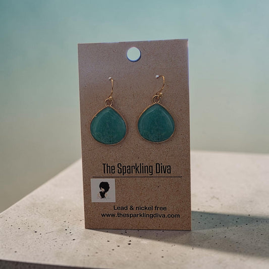 Teal tribute earrings