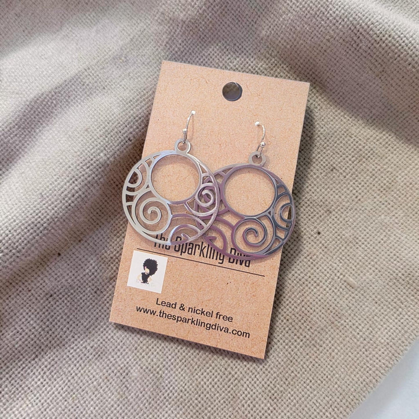 A silver wave earrings