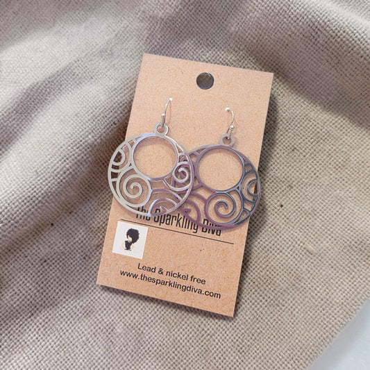 A silver wave earrings