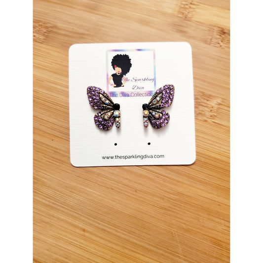Rhinestone Butterfly earrings (Jewelry)